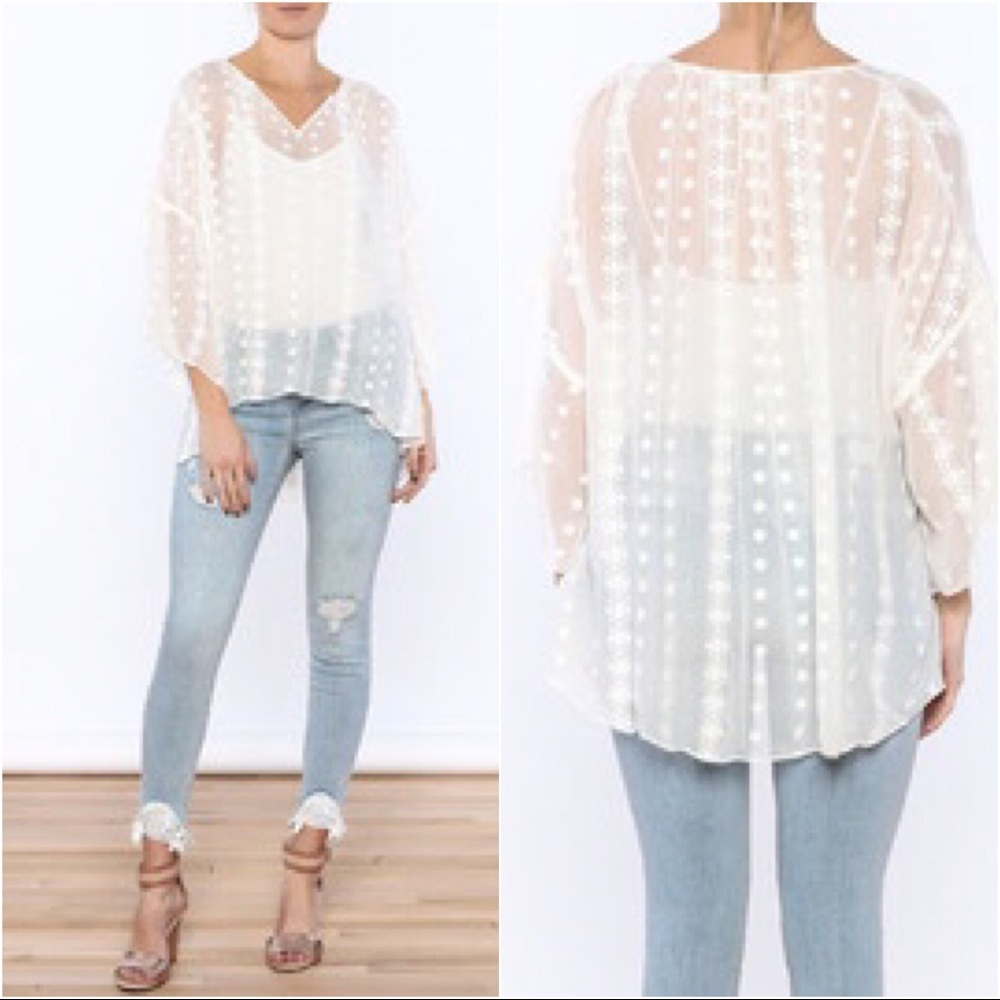 NWOT: Zoa: Silk sheer Blouse Sz: XS